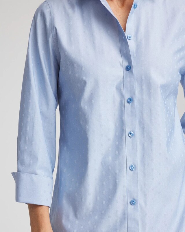 No Iron Striped Jacquard Sateen Shirt - image 4
